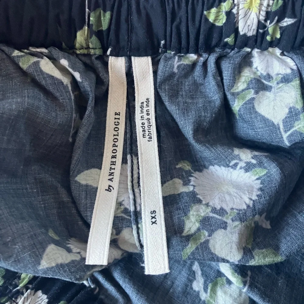 Anthropologie Black Floral Eyelet Micro PJ Pajama Sleep Shorts Sz XXS - Picture 3 of 3